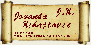 Jovanka Mihajlović vizit kartica
